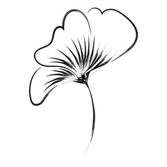 Sticker - Flower Drawing for print or use as poster, card, flyer or T Shirt