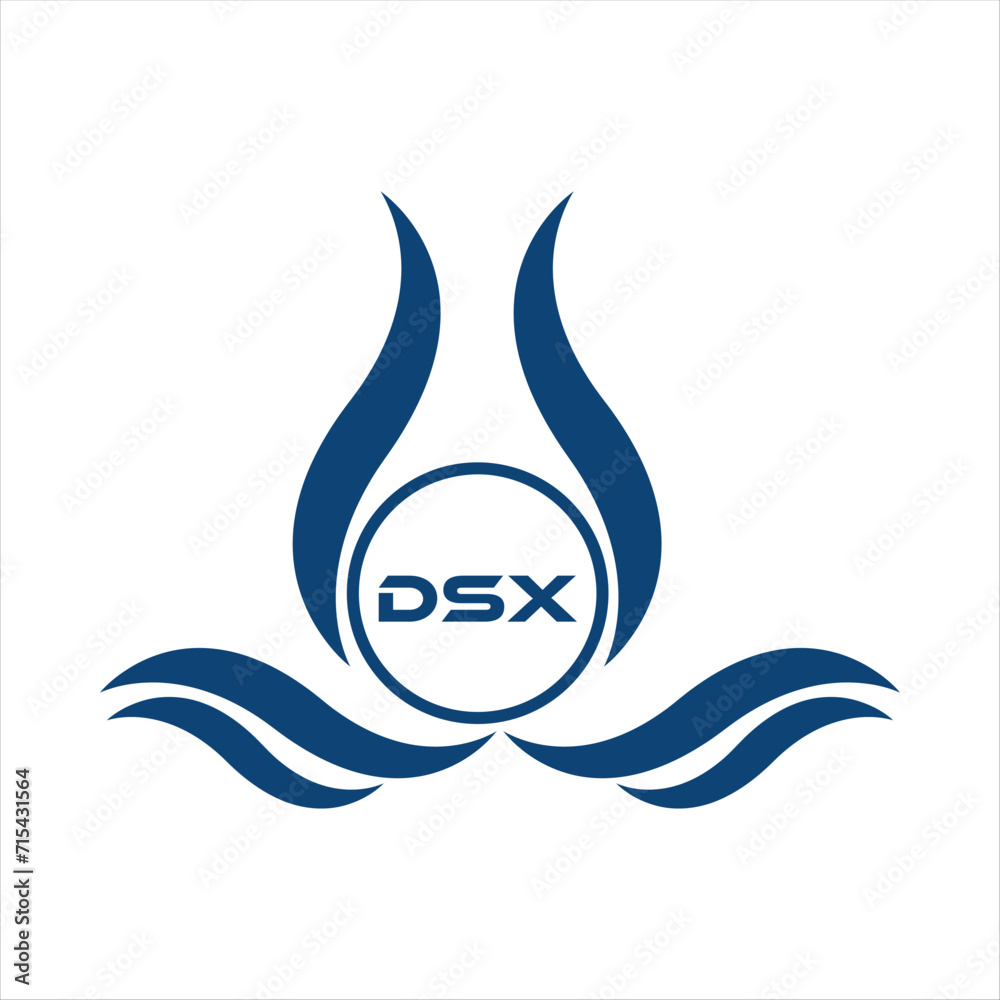 Dsx Monogram DSX letter water drop icon design with white background in illustrator ...
