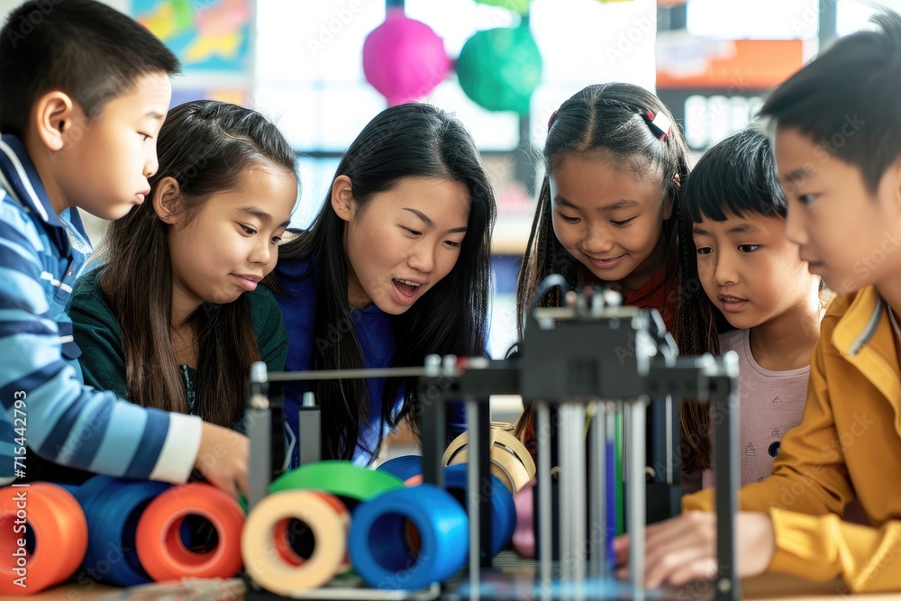 Stock-Foto „Diverse group of elementary age and preteen private school ...
