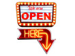 We are open Here Neon light signage American Retro style Sign decoration