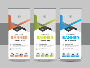 Wall Mural - corporate business roll up banner design template layout vector