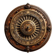 timeless ecclesiastical charm: antique clock face and ancient wheel adorn a wall, blending with the 