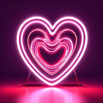 A red heart with the word love on it like 3D art , 