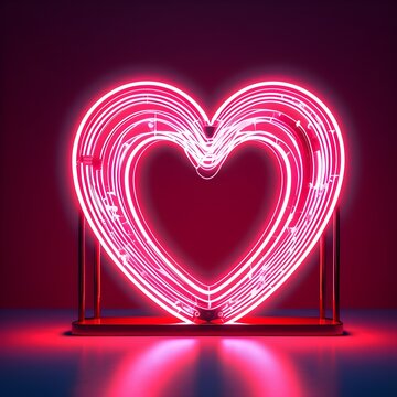 A red heart with the word love on it like 3D art , 