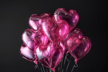 Wall Mural - Valentine's day background with heart shaped balloons