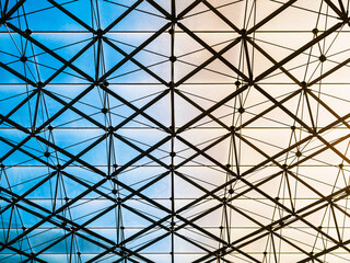 Aufkleber - Steel Roof structure Architecture construction Metal geometric pattern Industry Background