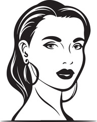 Wall Mural - Woman profile line icon. Face, cosmetology, beautician. Beauty care concept. Can be used for topics like beauty salon, dermatology, aesthetic procedure