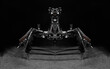 Robot spider 4 made of furniture hinges, future robotic bug, studio photography