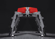Robot spider 5 made of furniture hinges, future robotic bug, studio photography