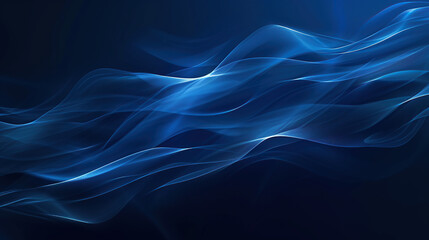 Wall Mural - abstract horizontal image of blue waves of smoke background ai generated