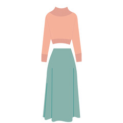 Wall Mural - skirt and sweater in flat style, vector