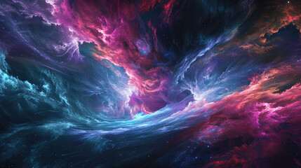 Wall Mural - Interstellar abstract background flowing cosmic energy in contrast of light and dark