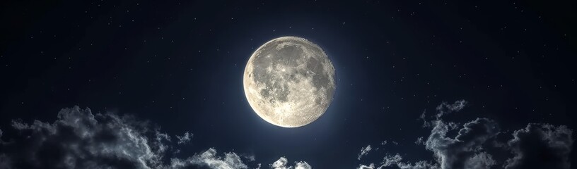 Wall Mural - beautiful moon in the clear sky