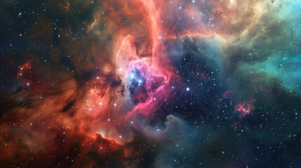 Wall Mural - Cosmic travel background, abstract star fields and nebula clouds, with a sense of depth and mystery