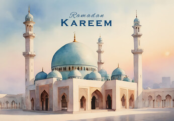 Wall Mural - Ramadan Kareem's greeting card, Ai generated Ramadan Kareem background, Generative AI	