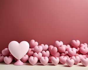 valentine day background with 3d heart 