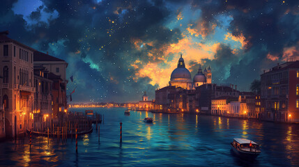 Wall Mural - venice at night