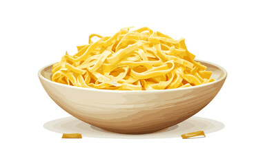 Wall Mural - Bowl of fettucini isolated vector style with transparent background illustration