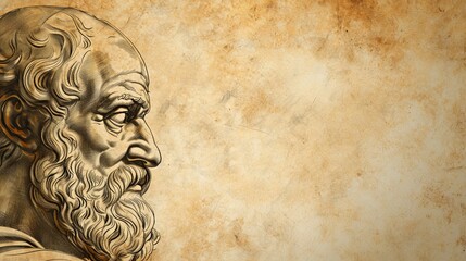 Wall Mural - Detailed Illustration of Aristotle with Copy Space for Text