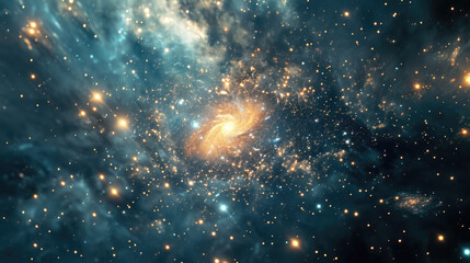 Wall Mural - Starry abstract background of cosmic events and celestial phenomena