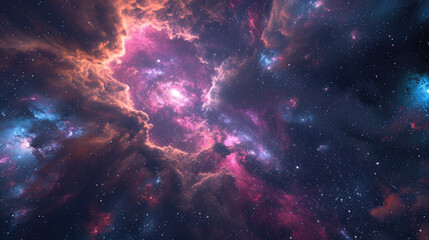Wall Mural - Abstract Milky Way background filled with colorful star clusters