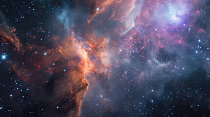 Wall Mural - Abstract Milky Way background filled with colorful star clusters