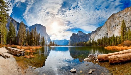 Wall Mural - lake in yosemite