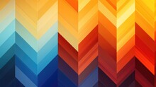 Colorful Chevron Pattern With Gradient Hues From Cool Blues To Warm Oranges