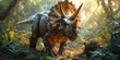 © Andrii Zastrozhnov - A triceratops, a fearsome hunter of the prehistoric era, Jurassic history.