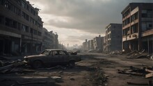 A Destroyed Apocalyptic City Post Apocalypse After A World War From Generative AI