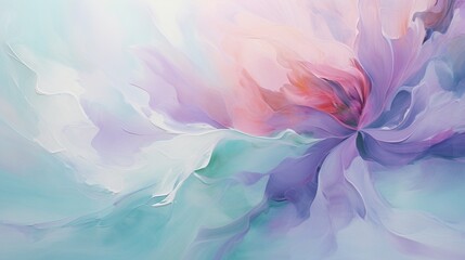 Poster - A dance between green and cooling blues unfolds in an abstract representation, evoking a delicate balance between passionate intensity and serene tranquility. - Generative AI