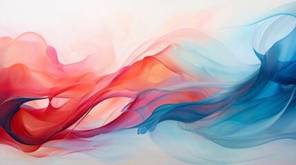 Wall Mural - An interplay of fiery reds, orange and cooling blues in an abstract portrayal, invoking a sense of passionate intensity balanced with serene tranquility. - Generative AI