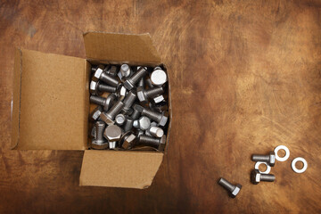 Wall Mural - bolts in box