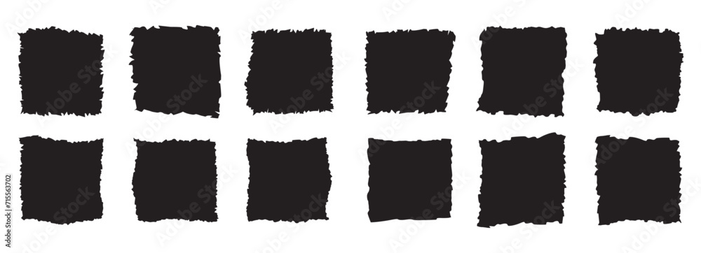 Jagged Rips Jagged torn paper set. Black shape ripper and strip. Texture grunge ...