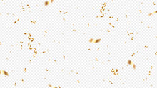 Confetti And Gold Ribbon Isolated On Transparent Background
