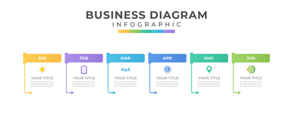  Vector Infographic Design with icons and 6 options or steps. Infographics for business concept. Can be used for presentations.