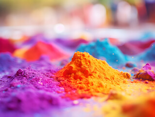 Wall Mural - Close up of colorful color powder for holy festival celebration	