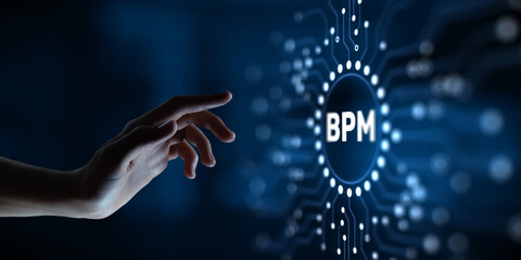 BPM Business process management system technology concept.