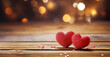 valentine day hearts on wooden with bokeh background, Happy St Valentines Day, Mothers Day, birthday concept.