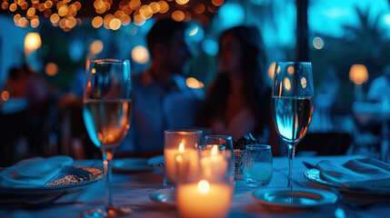 A candlelit date at night was created to create a cozy and romantic atmosphere for couples who want to spend time together. It was made of soft fabric in dark shades to create an atmosphere of mystery