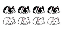 Dog Vector French Bulldog Crouch Sleeping Hungry Face Icon Cartoon Character Puppy Pet Doodle Symbol Tattoo Illustration Clip Art Isolated Design