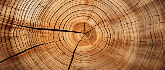  Closeup photo of tree stump with rigs. Cut tree log with cracks. Cut tree pattern for background.