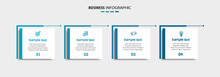Infographic Business Design Vector Template With 4 Options, Steps Or Processes. Can Be Used For Presentations Banner, Workflow Layout, Process Diagram, Flow Chart, Info Graph