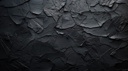 Wall Mural - Black rock texture background. Dark black rock texture wallpaper with light reflection background.