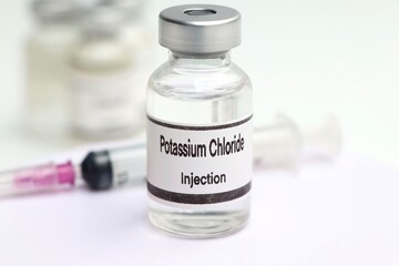 Poster - Potassium Chloride in a vial, Chemicals used in medicine