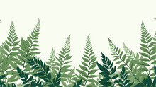 Abstract Fern Leaves Forming A Repeating Pattern, Conveying The Delicate And Intricate Details Found In Lush Greenery. Simple Minimalist Illustration Creative