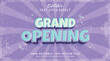 Editable text effect Grand opening 3d cartoon style