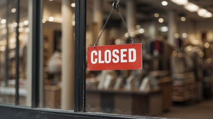 Closed sign board in shop 