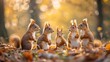 Autumn Squirrels Gathering