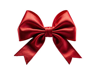 Wall Mural - Red bow with ribbon in PNG format or on a transparent background. A decorative and design element for a project, banner, postcard, business,celebration, invitation. A beautiful bright bow.